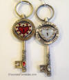 Key to an open heart keyring fob romantic rhinestones