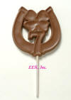 Lucky Seven Horseshoe Clover Chocolate Lolliop