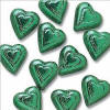 Green Foil Wrapped Milk Chocolate Hearts Madelaine
