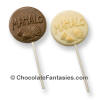 Mahalo with Shells Chocolate Lollipop