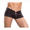 Male Power Zipper Short Briefs Black