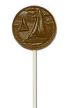 sailboat scene chocolate lollipop